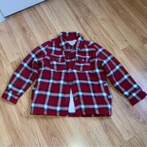 Tommy Bahama Little Boys Sherpa Outdoor Lumberjack Plaid Jacket Red 5T YOUTH